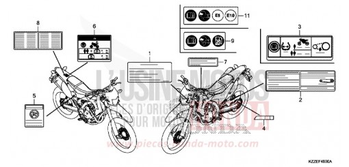 ETICHETTA DI AVVERTIMENTO (CRF250L/LA) CRF250LAH di 2017